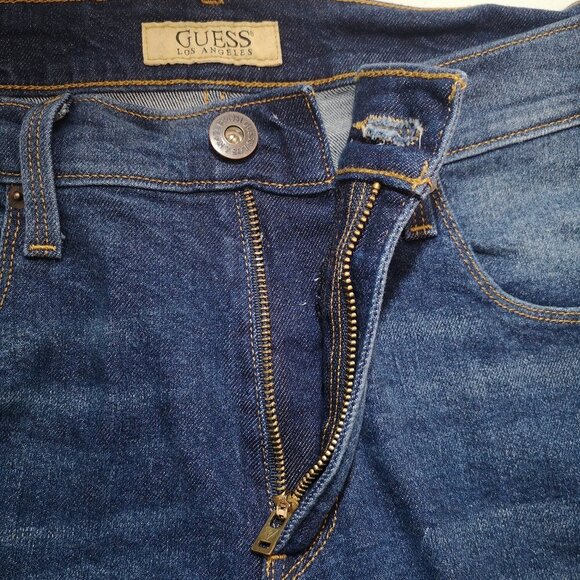 Guess Men's Size 36/32 Vermont Slim Medium Wash Blue Jeans - Picture 9 of 16
